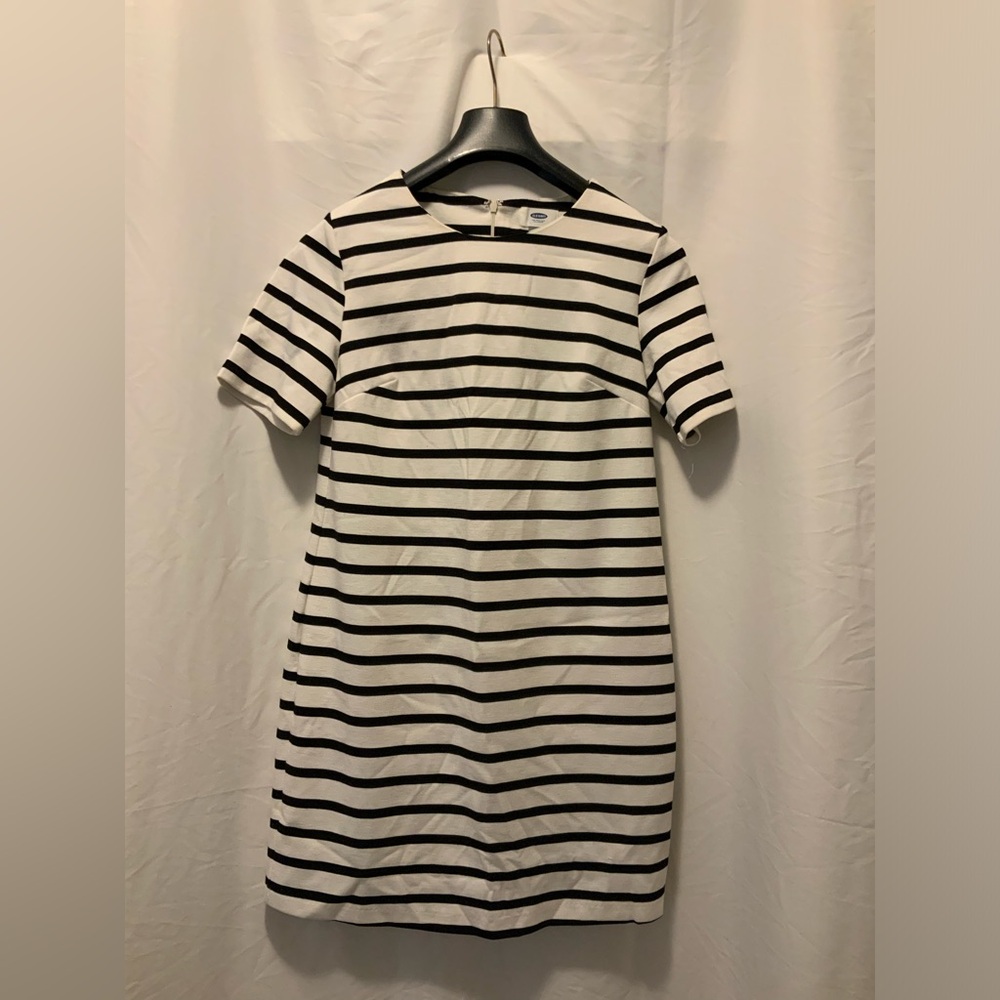 Old Navy Women Striped Cap Sleeve Black & White Dress Size S